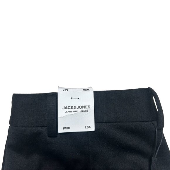 Jack & Jones Pants Mens 30 X 34 Black Slim Fit Stretch Flat Front Casual Work - Picture 6 of 9